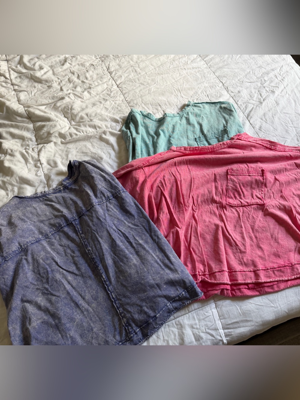 Zenana cropped acid washed shirt bundle